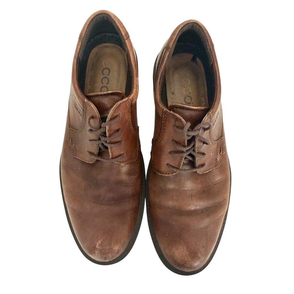 ECCO Mens Brown‎ Leather Derby Dress Shoes Lace Up EU 43 Made in Portugal